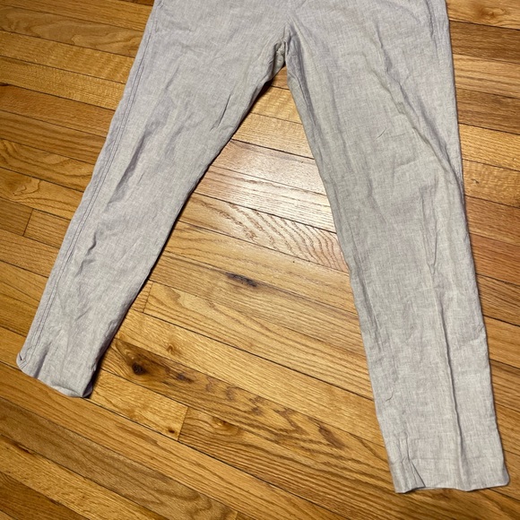 Linen Skinny jogger Trousers Drawstring minimalist chinos coastal cottage casual - Picture 2 of 8